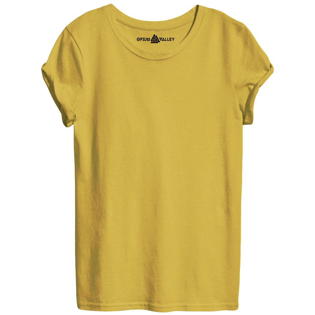 Mustard - Round Neck T-Shirt For Women - Opium Valley