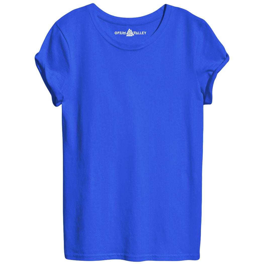 Royal Blue - Round Neck T-Shirt For Women - Opium Valley