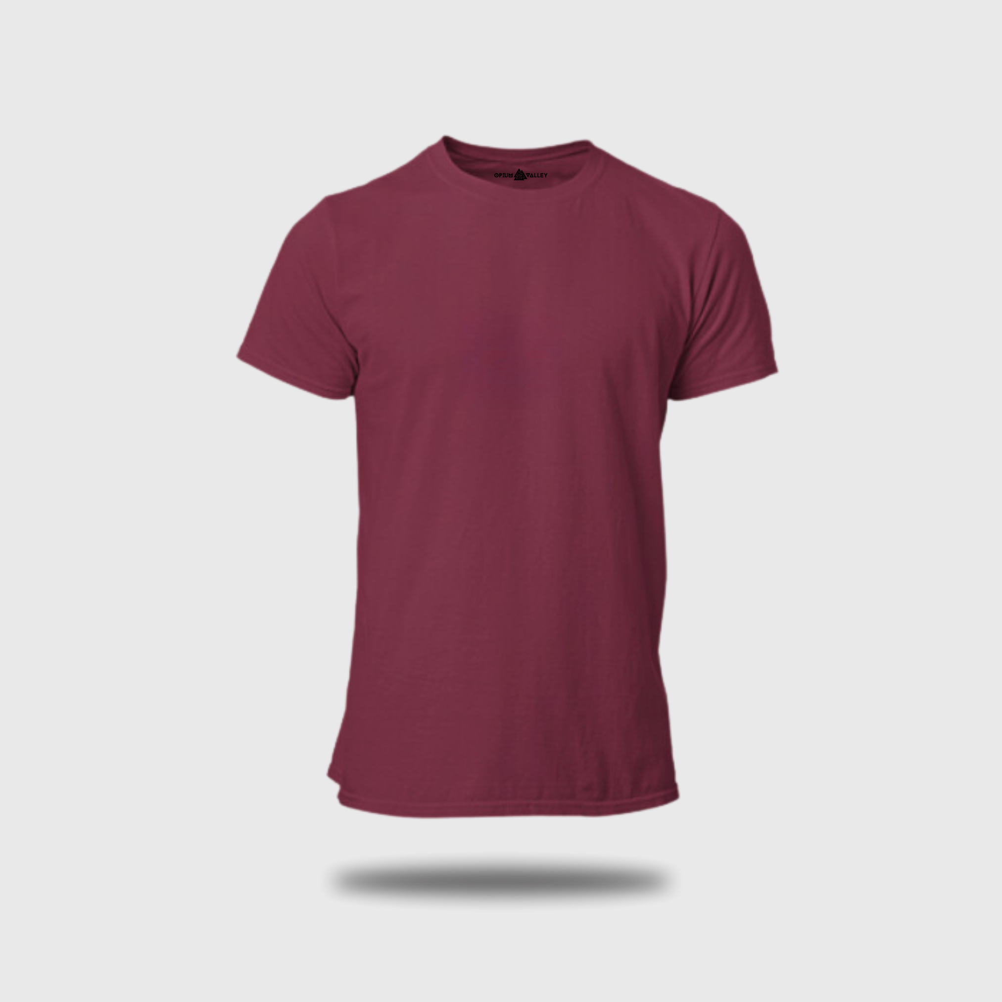 Burgandy - Round Neck T-Shirt - OPIUM VALLEY