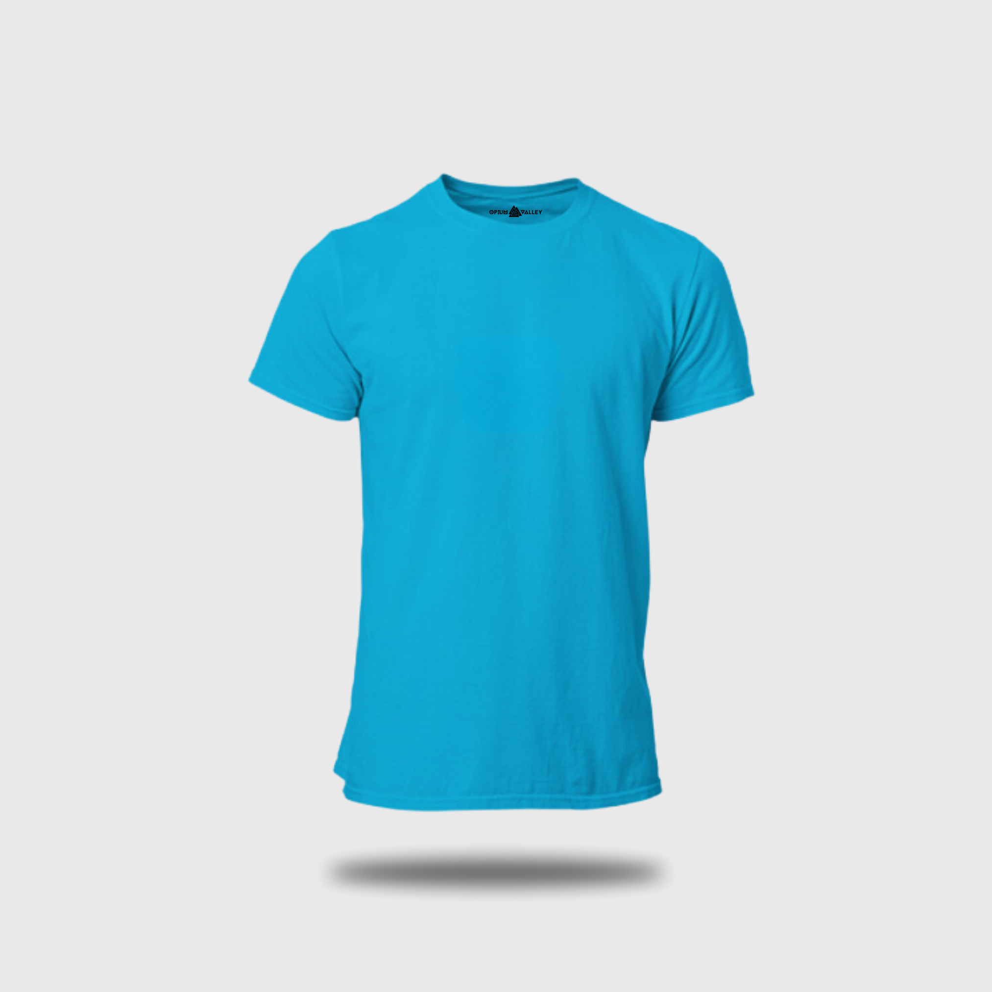 Turquoise Blue - Round Neck T-Shirt - OPIUM VALLEY