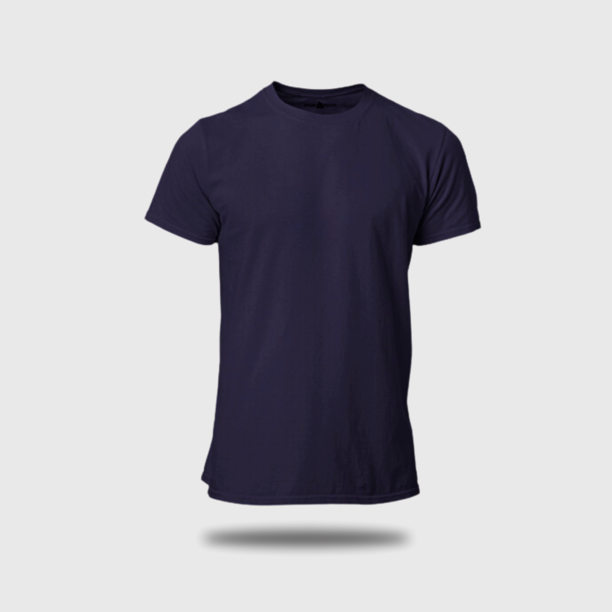 Navy Blue - Round Neck T-Shirt - OPIUM VALLEY