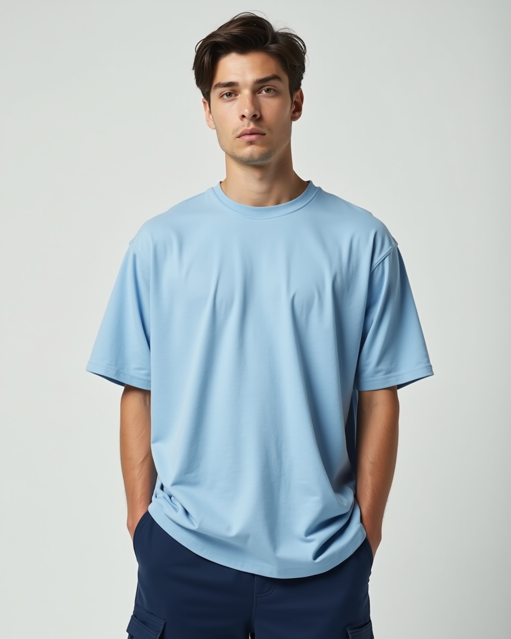 Baby Blue Oversized T-Shirt - Women's Pastel Style