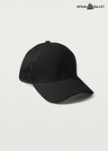 Black psychedelic trucker cap with breathable mesh back and snapback closure – Opiumvalley streetwear headwear.