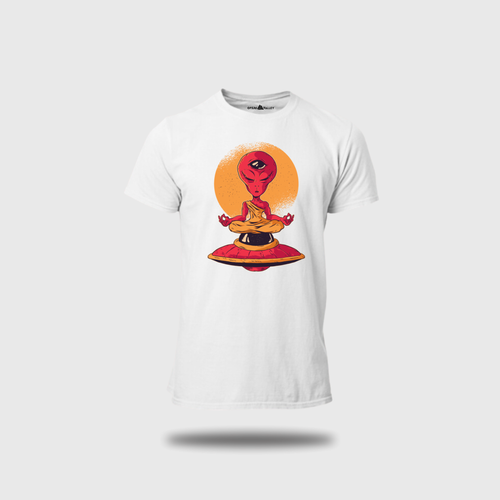 Alien Meditation - Round Neck T-Shirt - OPIUM VALLEY