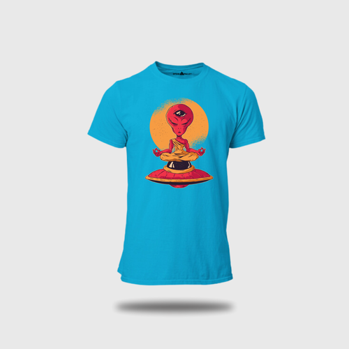 Alien Meditation - Round Neck T-Shirt - OPIUM VALLEY