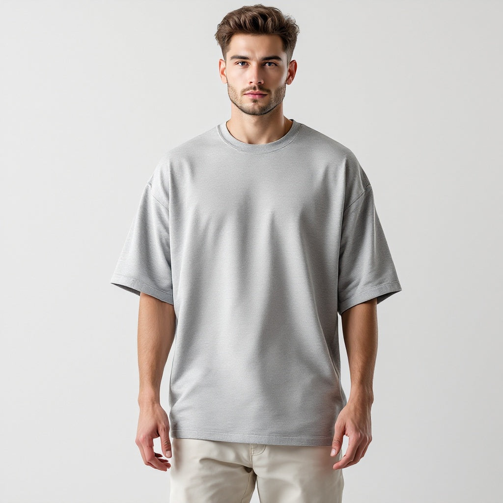 Opium Valley Grey Oversized T-Shirt - Front View