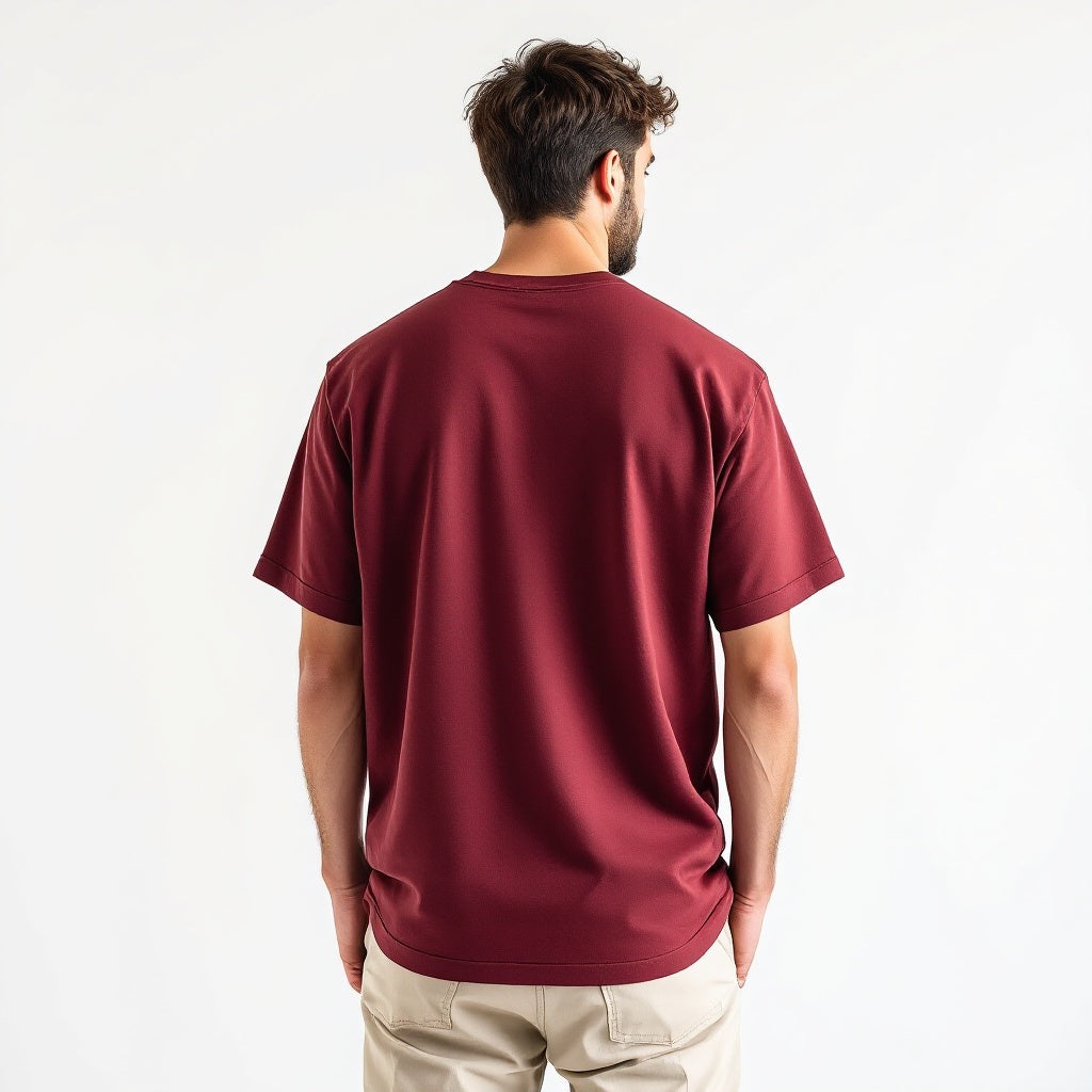 Versatile maroon 240GSM oversize T-shirt, offering a relaxed fit and premium comfort for all-day wear.
