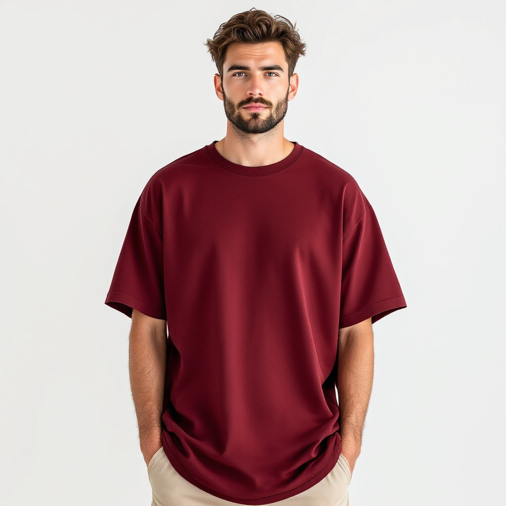 Stay comfy and stylish in this maroon 240GSM oversize T-shirt. Relaxed fit, premium fabric, and ultimate versatility.