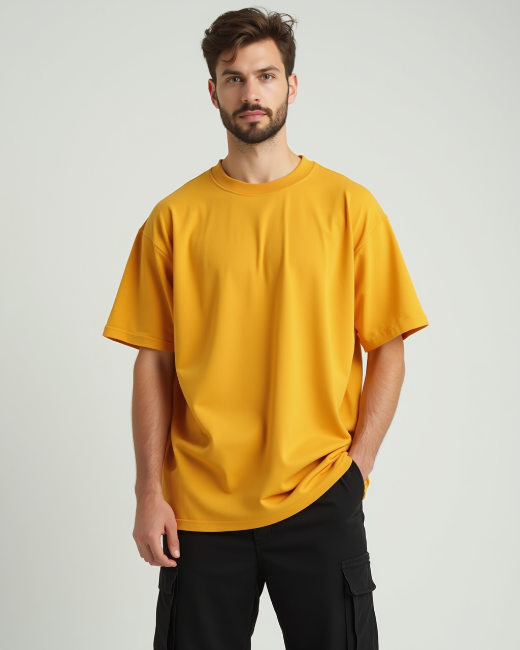 Mustard Yellow Oversized T-Shirt - Women's Trendy Style