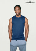 Navy Sleeveless Gym Vest Plain T-shirt for Men – Lightweight Workout Tank Top | Opiumvalley Activewear