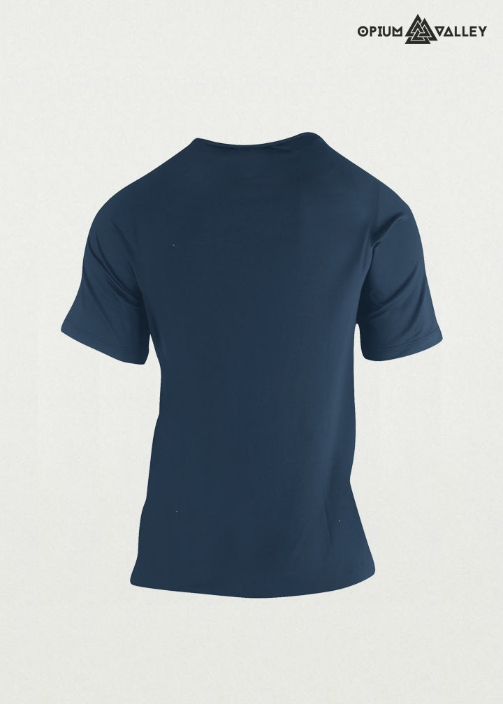 Navy blue Supima cotton T-shirt for men – premium quality, ultra-soft, breathable fabric, made in India by Opium Valley