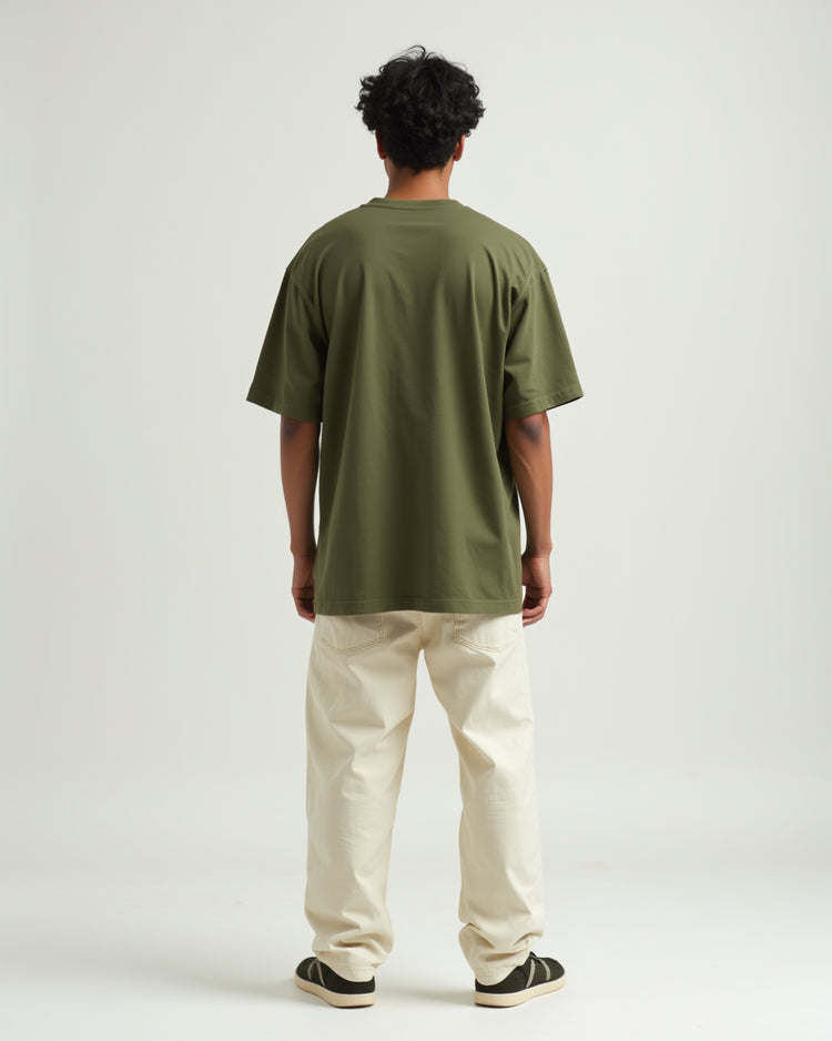 Men's Olive Green Classic Tee - Relaxed Fit