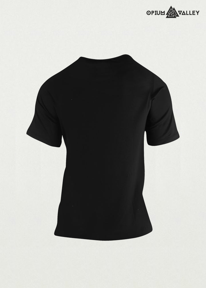 Opium Valley black Supima cotton T-shirt for men – soft, premium, made in India, perfect for everyday comfort