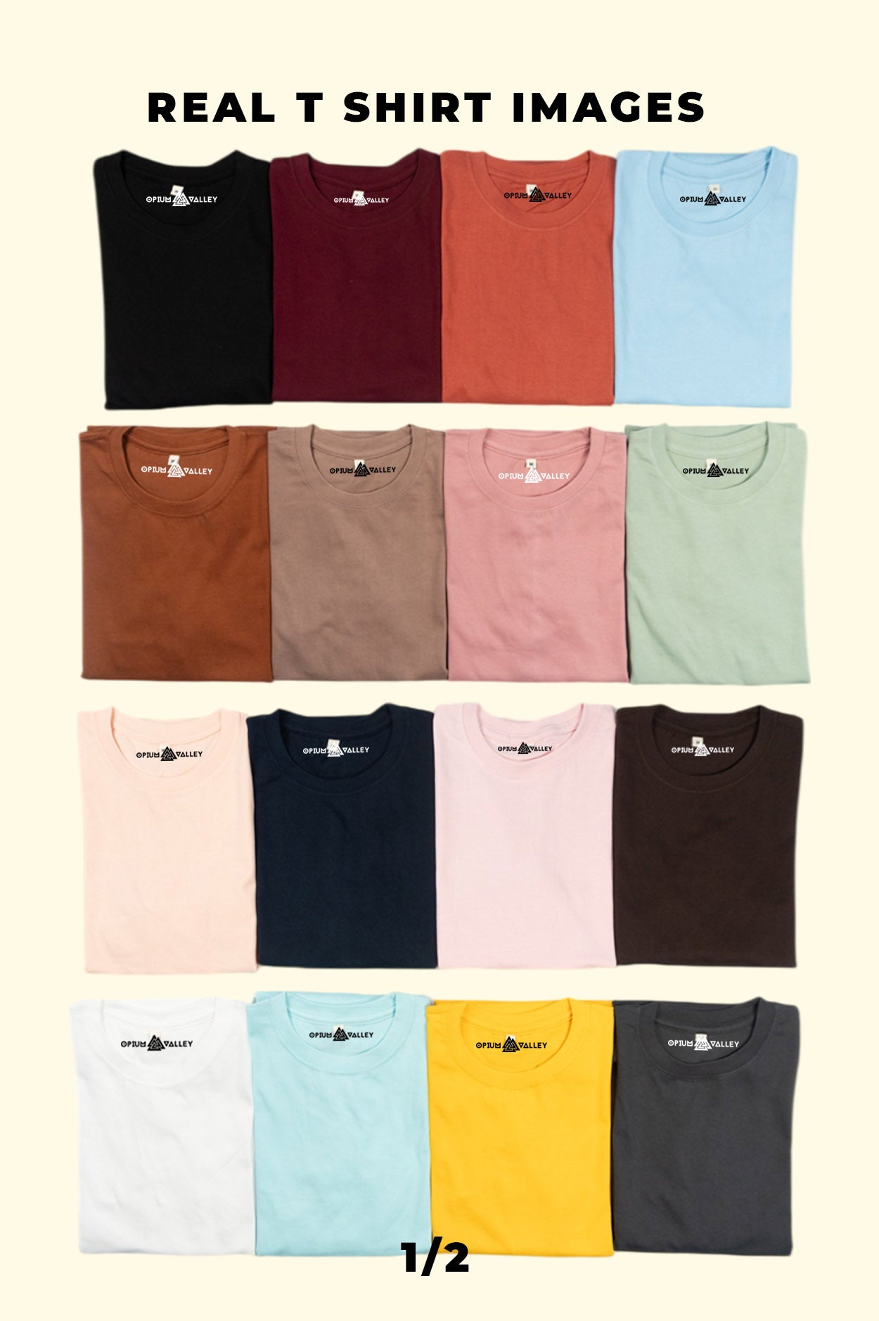 Opiumvalley plain round neck t-shirt for men and women – premium cotton, minimal streetwear fashion, casual unisex tee with comfort fit – shop online in India