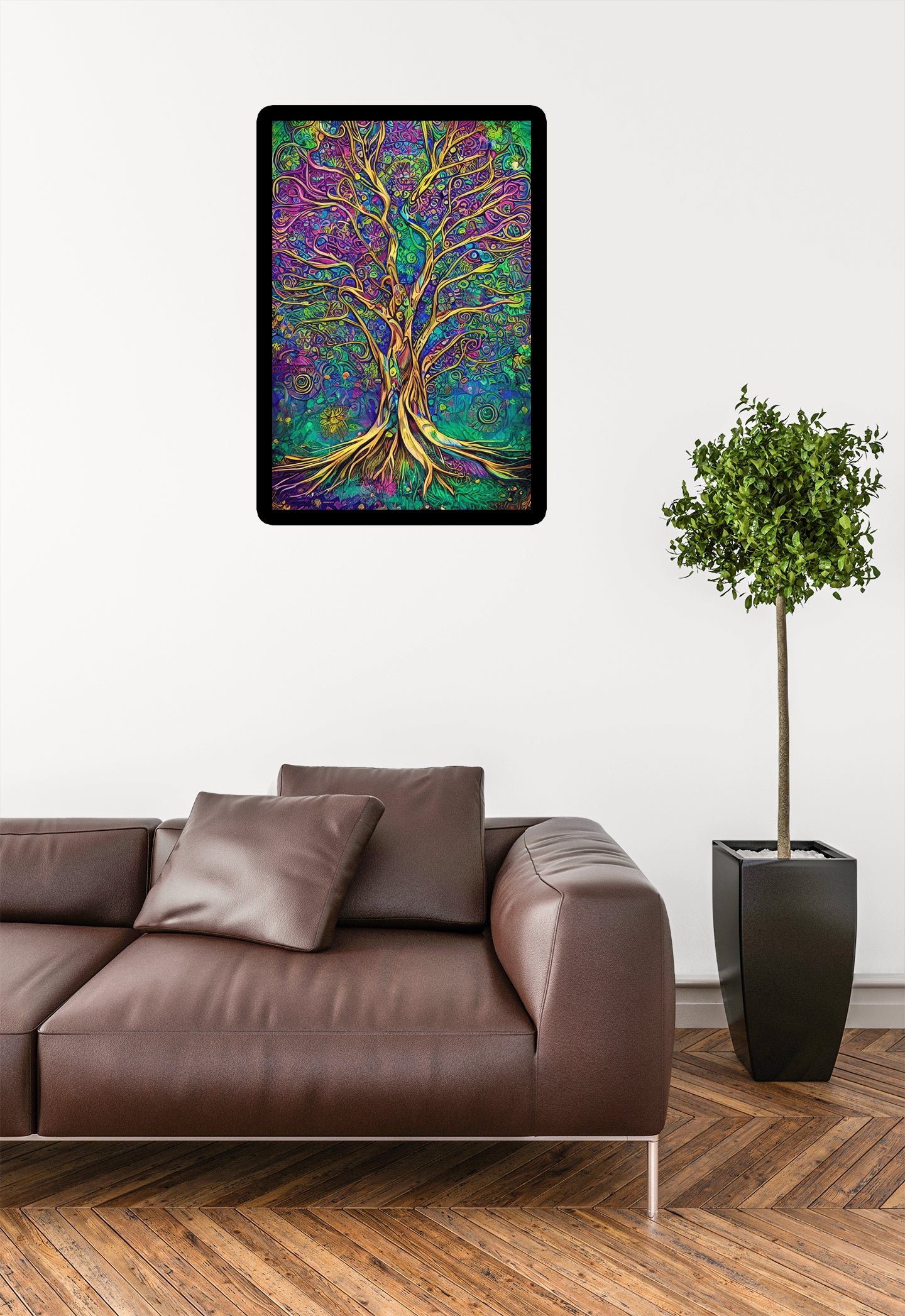 Psychedelic Tribal Tree Painting Poster