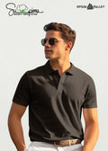 Premium Black mercerised cotton polo shirt for men – premium quality, ultra-soft, luxurious finish, perfect smart casual wear by Opium Valley
