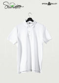 Premium white mercerised cotton polo shirt for men – premium quality, ultra-soft, breathable, perfect smart casual wear by Opium Valley