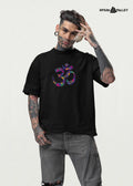 Psychedelic Om oversized T-shirt with trippy spiritual flower design, unisex streetwear from Opiumvalley India