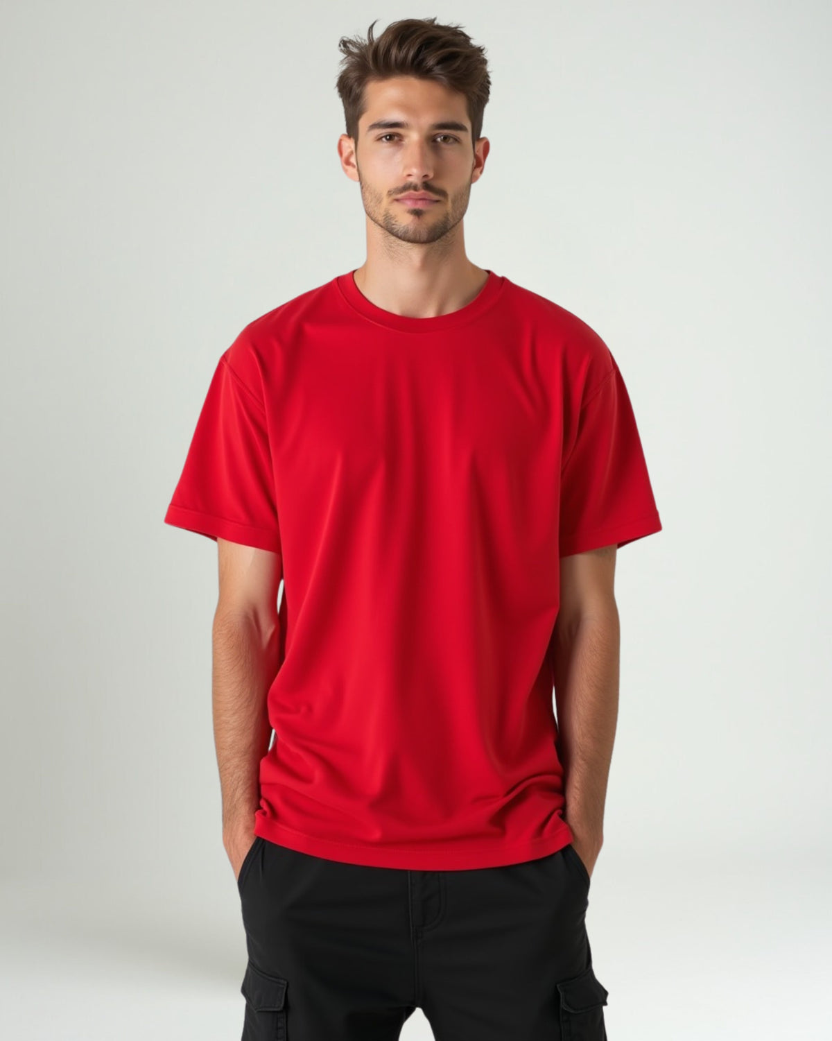 Stay comfy and stylish in this red 240GSM oversize T-shirt. Relaxed fit, premium fabric, and ultimate versatility.