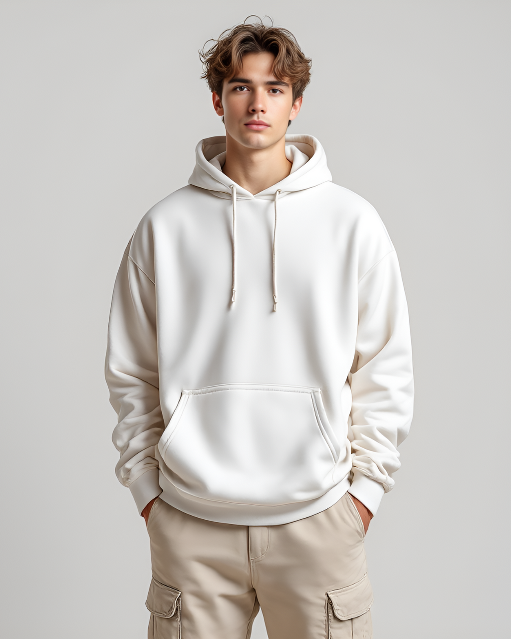 Black oversized hoodie with high neck and full sleeves,