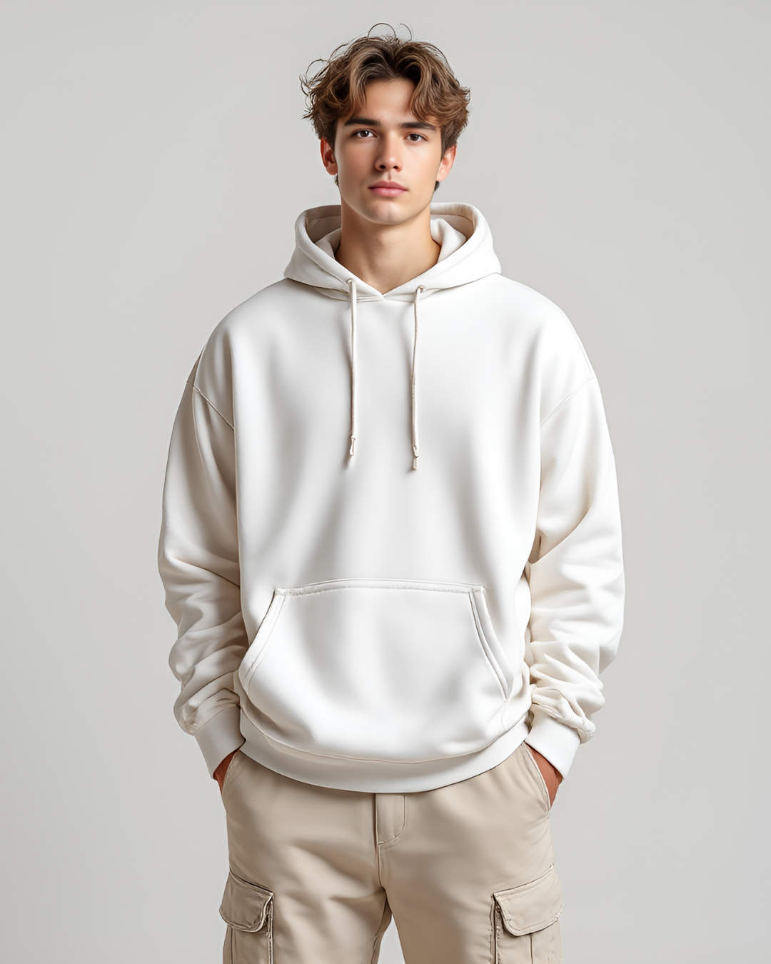 Black oversized hoodie with high neck and full sleeves,