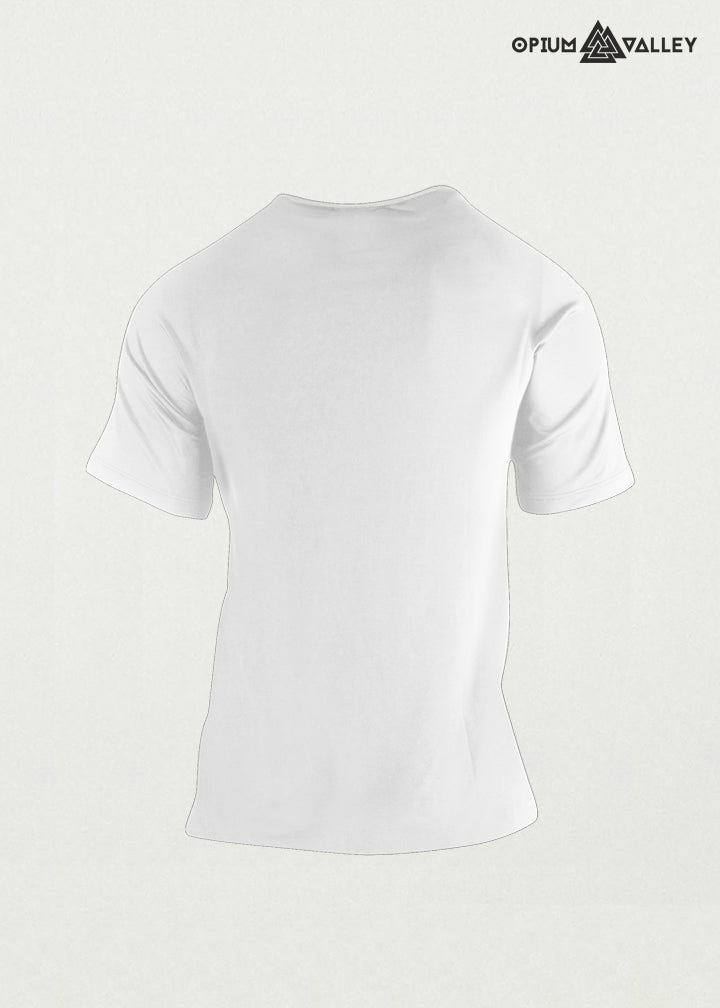 White Supima cotton T-shirt for men – ultra-soft, breathable, premium quality, made in India by Opium Valley