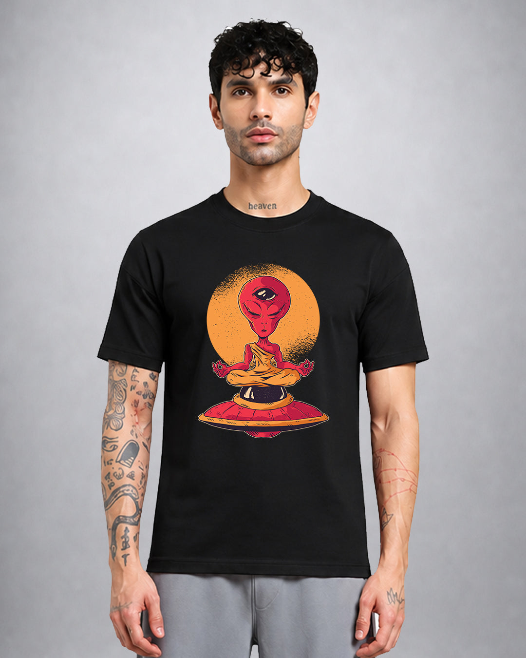 Alien Meditation psychedelic trippy T-shirt regular fit by Opium Valley