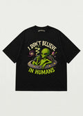 Alien psychedelic oversized t-shirt with trippy space artwork by Opium Valley