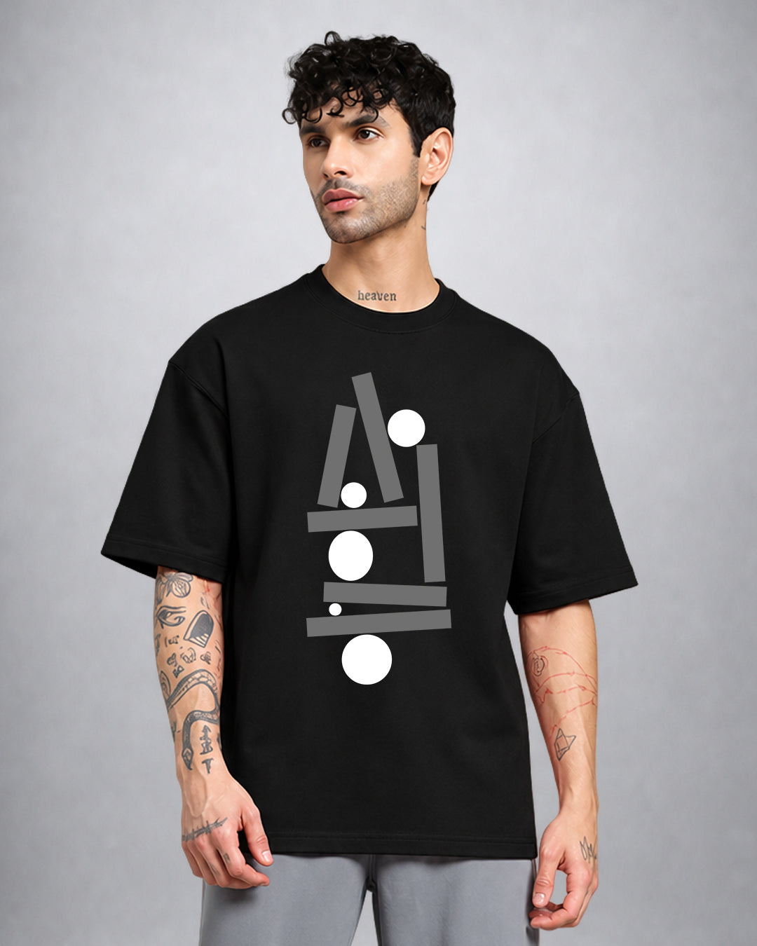 Balance Light Grey psychedelic trippy T-shirt oversized fit by Opium Valley