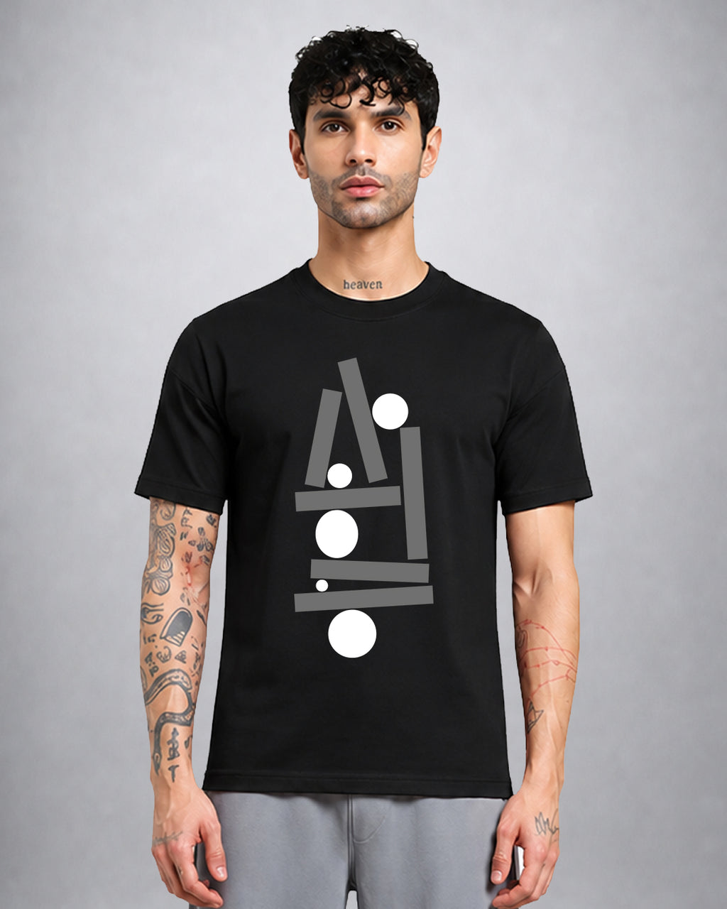 Balance Light Grey psychedelic trippy T-shirt regular fit by Opium Valley