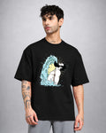 Beard Splash psychedelic T-shirt in oversized fit with trippy third-eye graphic by Opium Valley