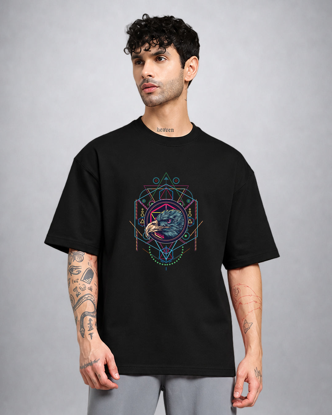 Bird Of Prey psychedelic T-shirt oversized fit with trippy predator graphic by Opium Valley