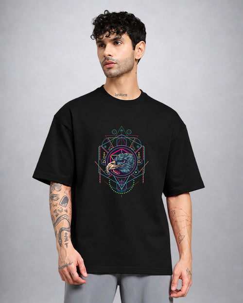 Bird Of Prey psychedelic T-shirt oversized fit with trippy predator graphic by Opium Valley