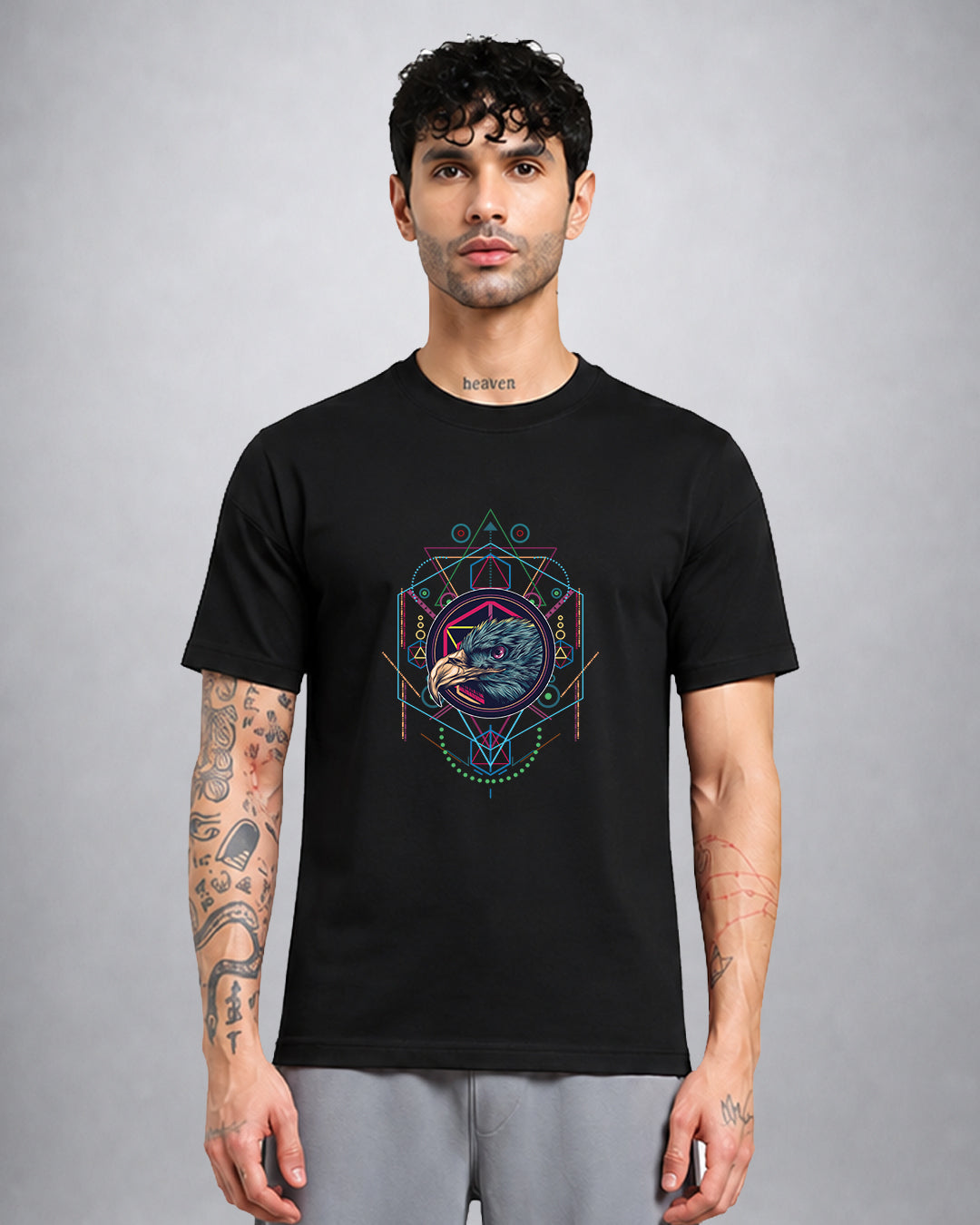 Bird Of Prey psychedelic T-shirt regular fit with trippy predator graphic by Opium Valley