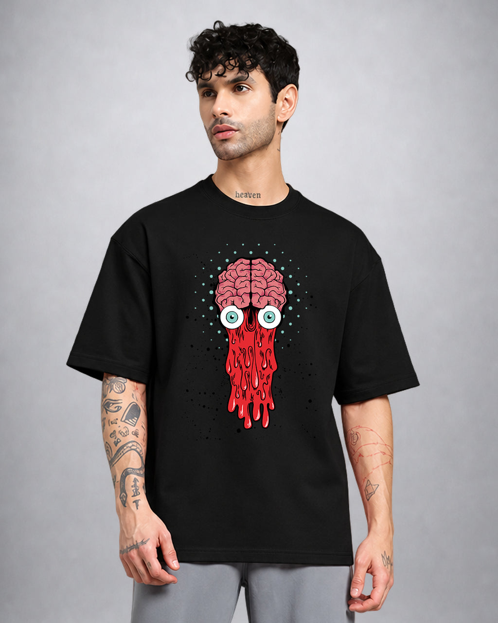 Brain Bad psychedelic T-shirt oversized fit with surreal trippy graphic by Opium Valley