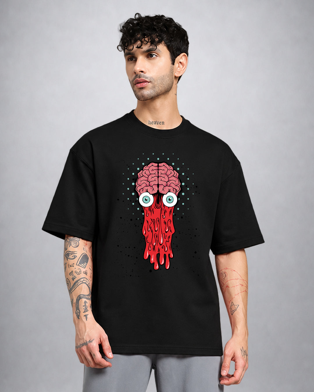 Brain Bad psychedelic T-shirt oversized fit with surreal trippy graphic by Opium Valley