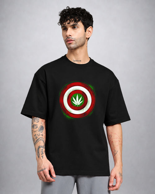 Captain Kush psychedelic T-shirt oversized fit with surreal trippy graphic by Opium Valley