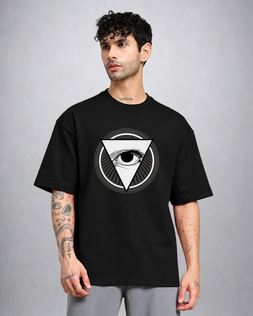 Conspiracy psychedelic T-shirt oversized fit with dark surreal graphic by Opium Valley