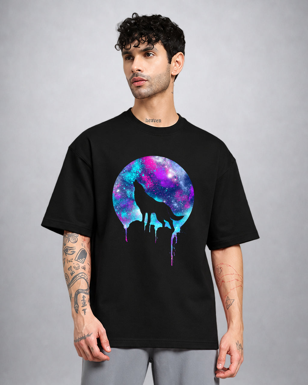 Cosmic Howl Trippy T-Shirt oversized fit psychedelic streetwear by Opium Valley