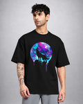 Cosmic Howl Trippy T-Shirt oversized fit psychedelic streetwear by Opium Valley