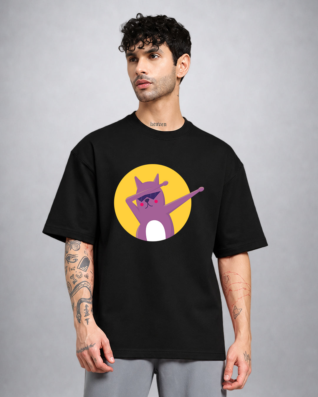 Dab Cat Trippy T-Shirt oversized fit psychedelic streetwear by Opium Valley