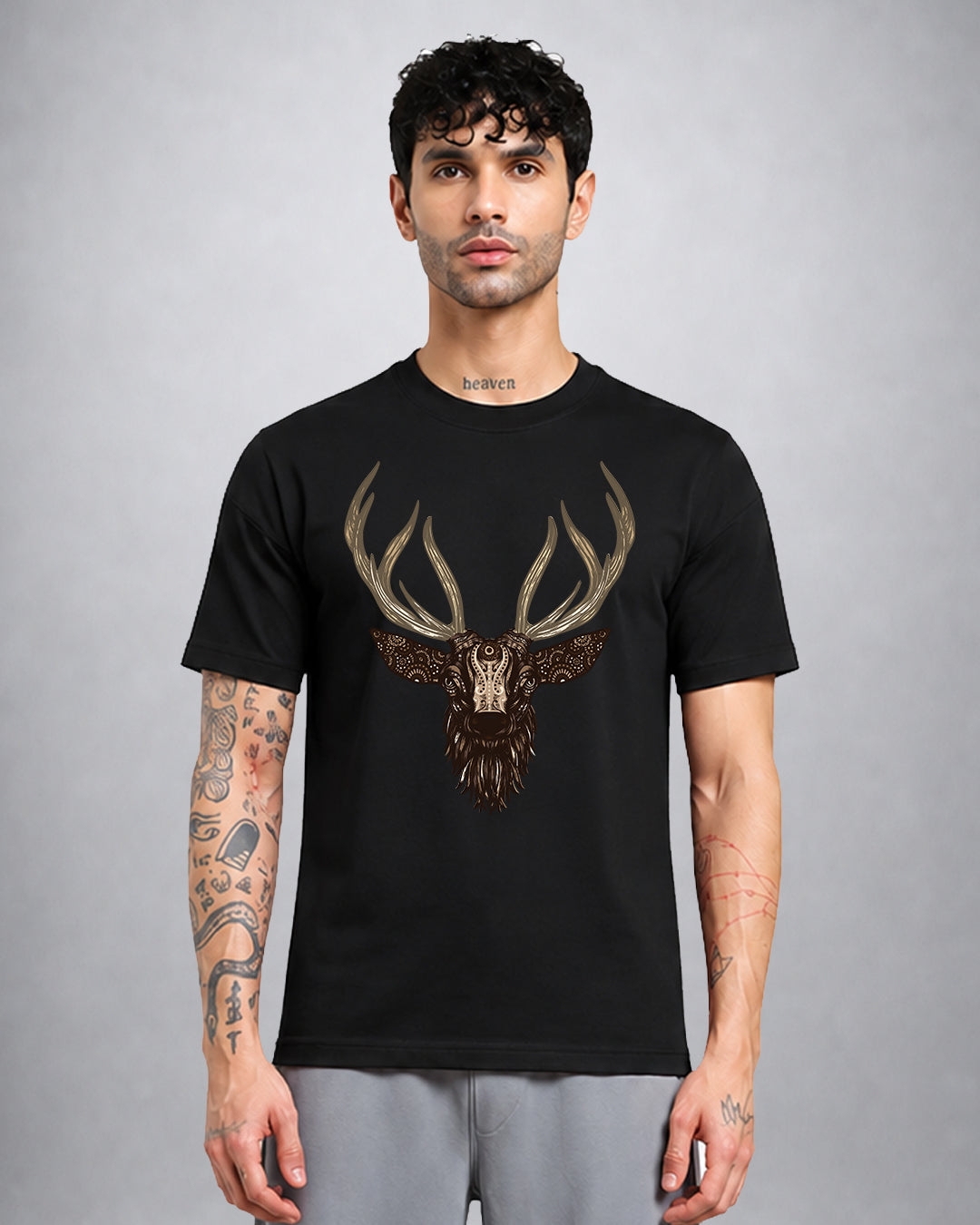 Deer psychedelic T-shirt regular fit with mystical trippy artwork by Opium Valley