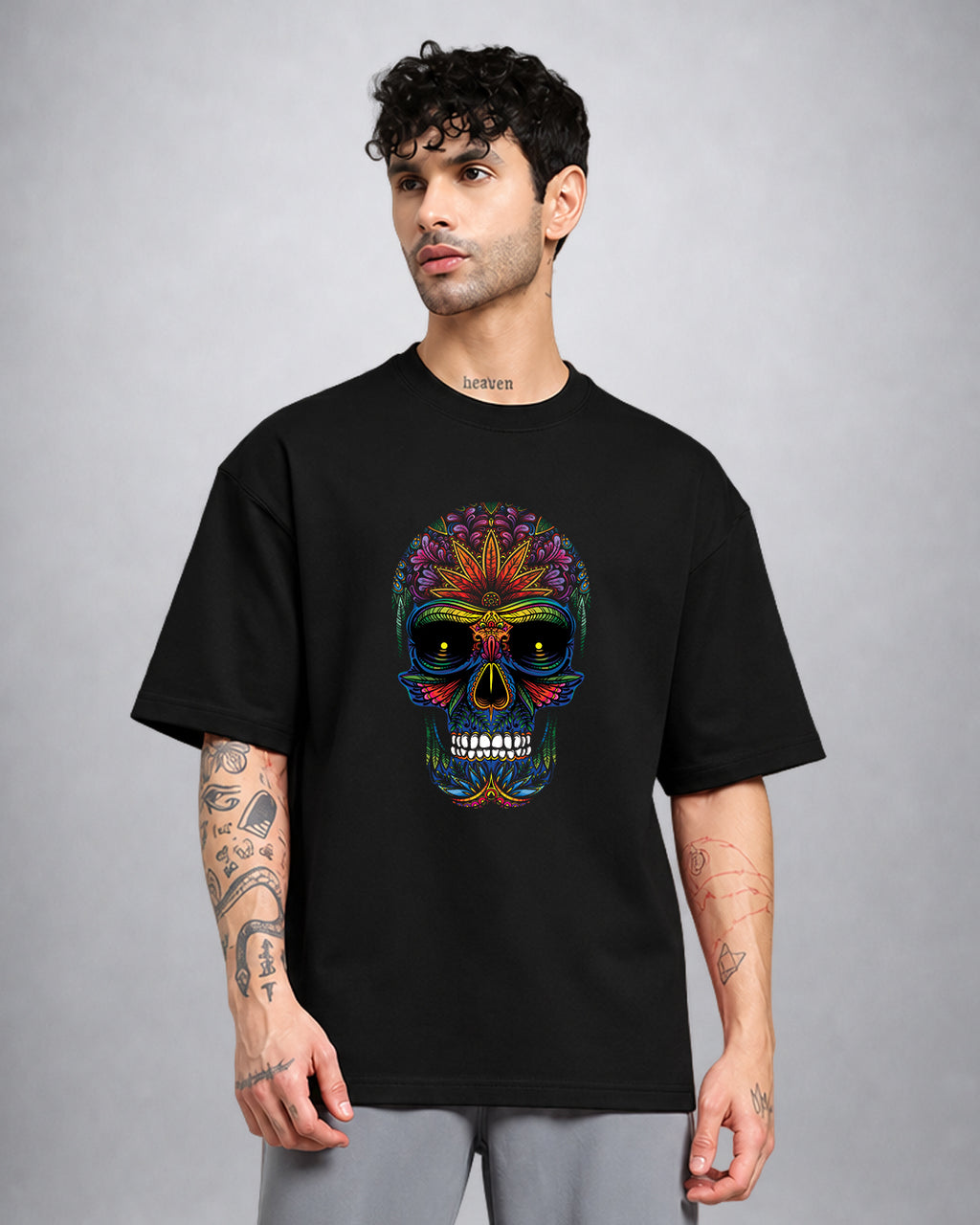 Devil Kush psychedelic T-shirt oversized fit with dark surreal graphic by Opium Valley