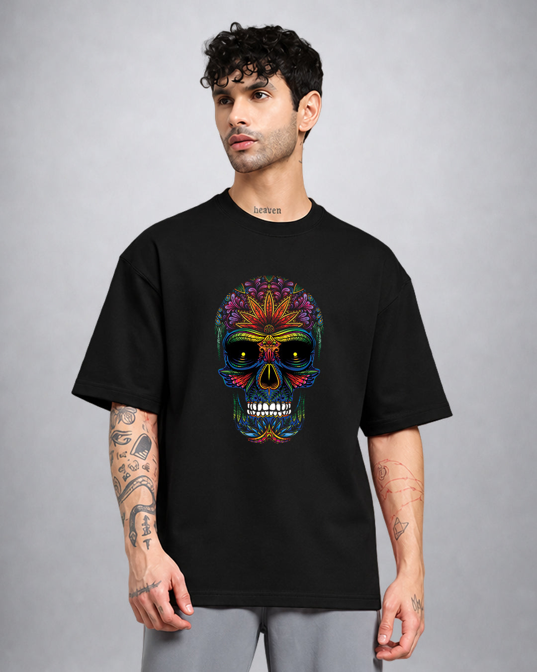 Devil Kush psychedelic T-shirt oversized fit with dark surreal graphic by Opium Valley