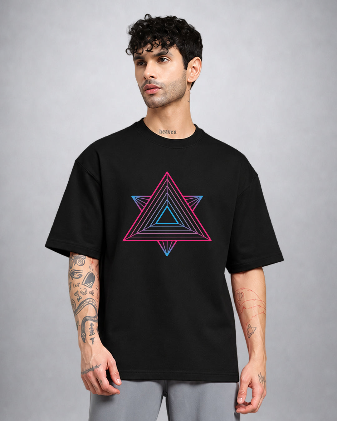 Dimension psychedelic T-shirt oversized fit with cosmic trippy artwork by Opium Valley