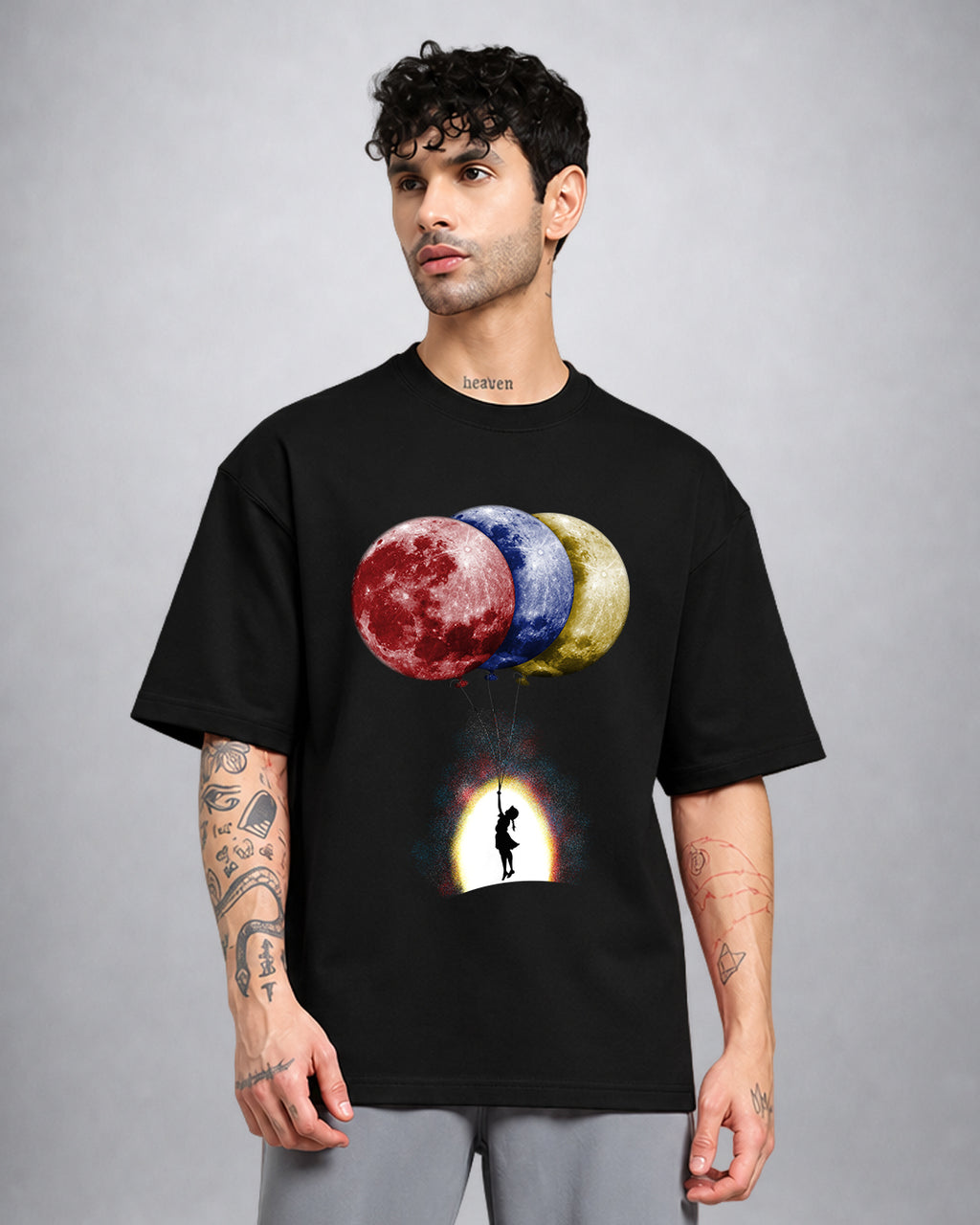 Dreamers psychedelic T-shirt oversized fit with surreal cosmic artwork by Opium Valley