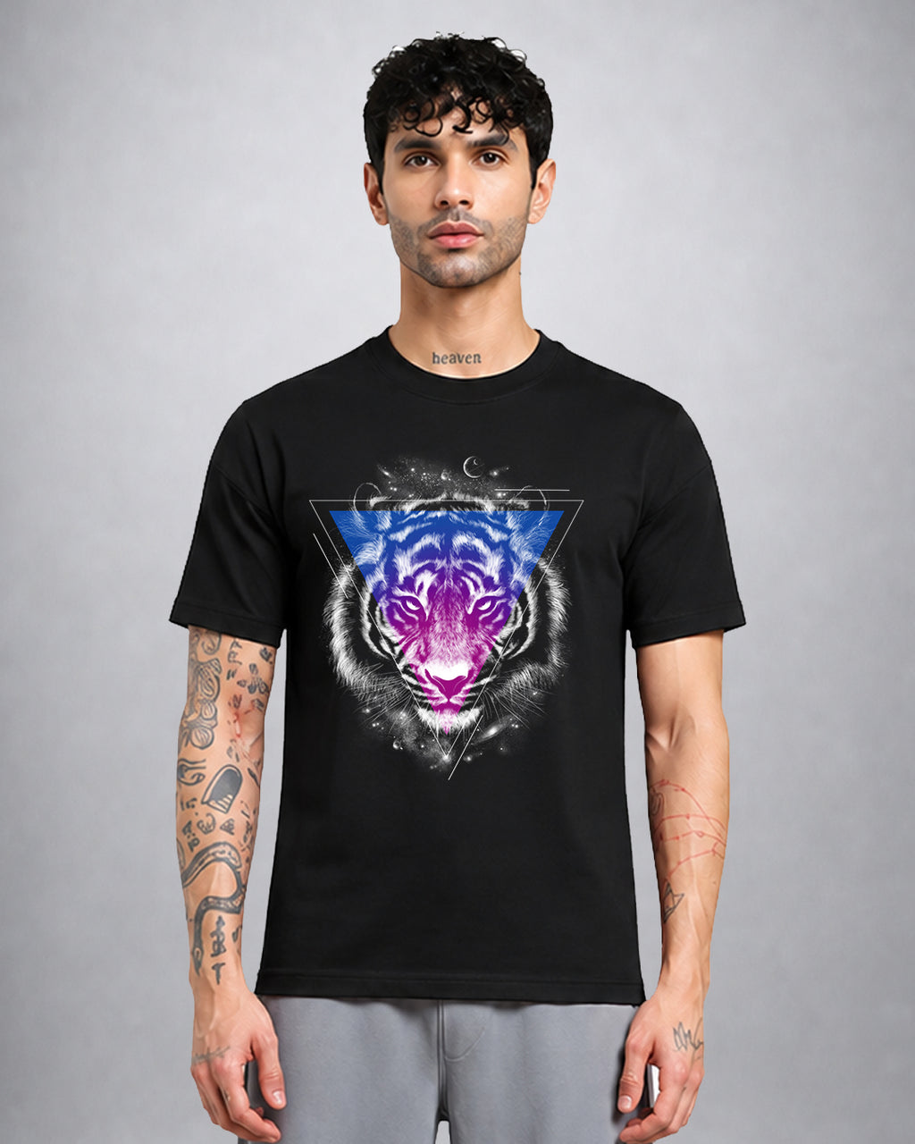 Galactic Lion psychedelic T-shirt regular fit with cosmic trippy lion streetwear graphic