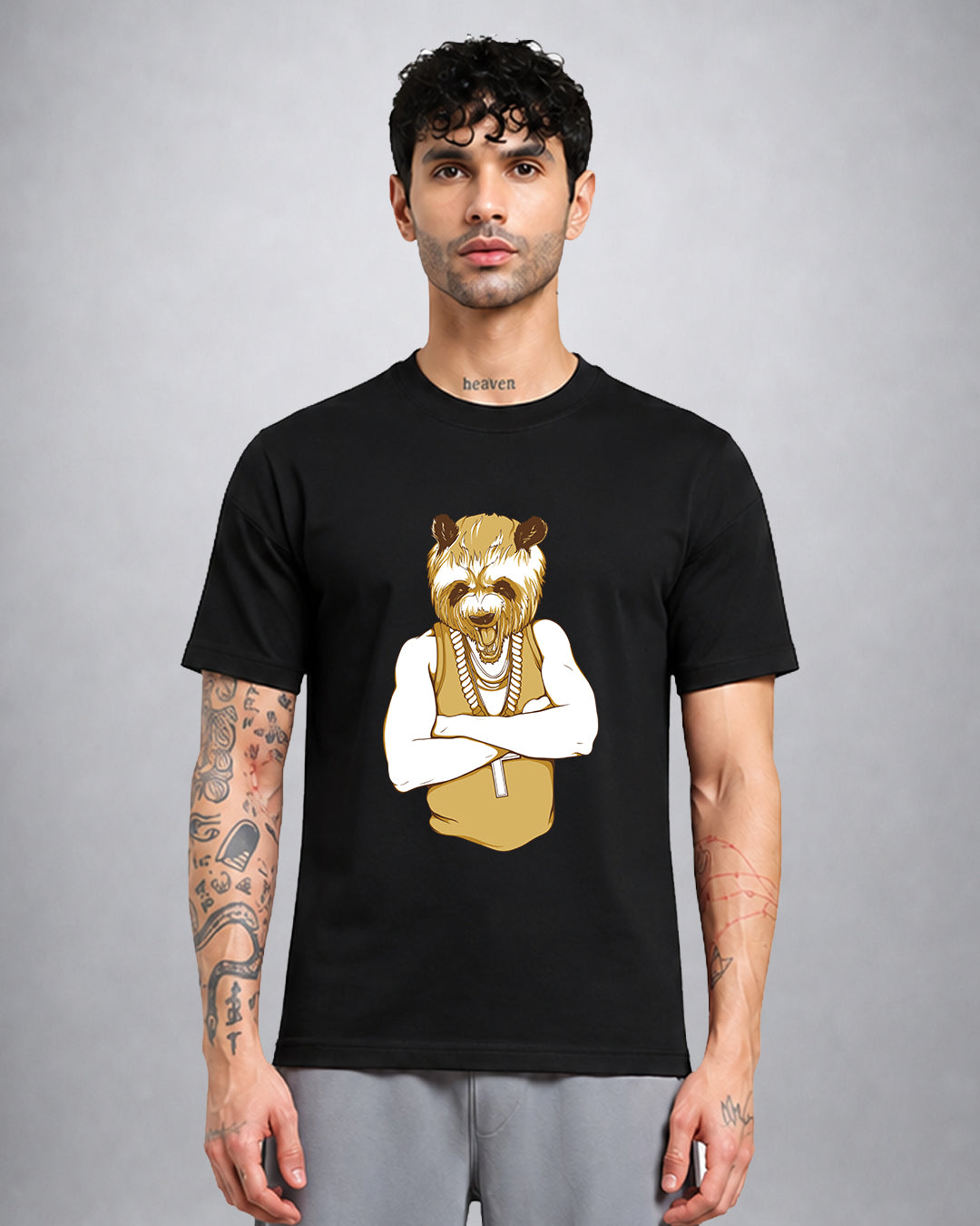 Gangster Panda psychedelic t-shirt regular fit by Opium Valley