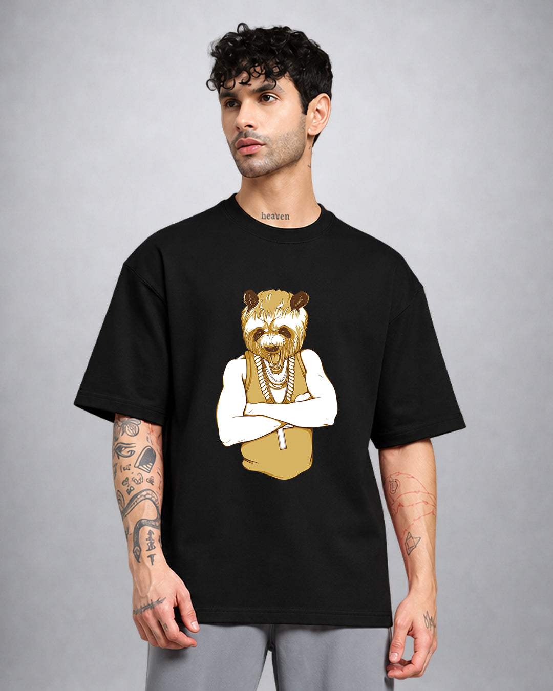 Gangster Panda trippy t-shirt oversized fit by Opium Valley