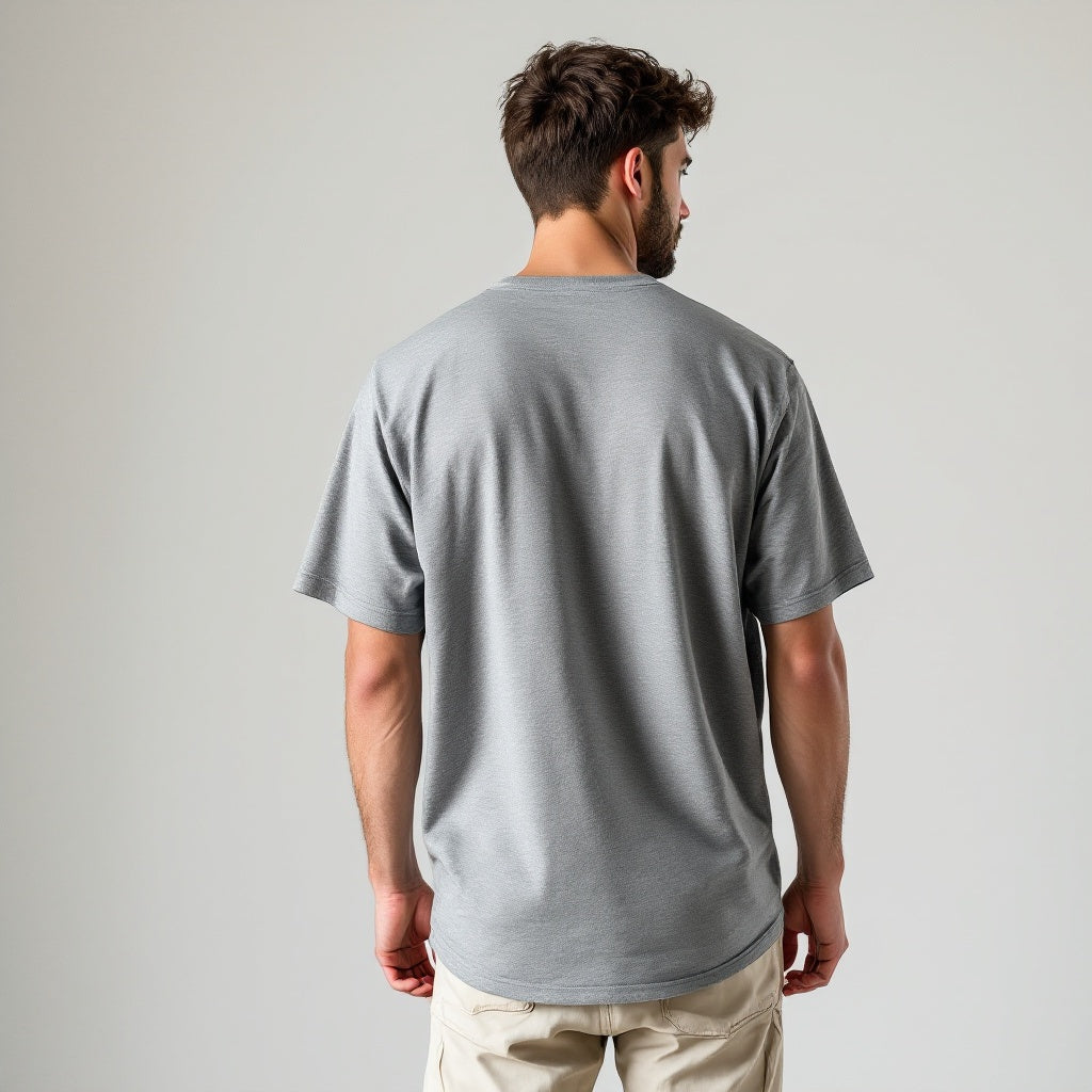 Back View of Opium Valley Grey Oversized T-Shirt
